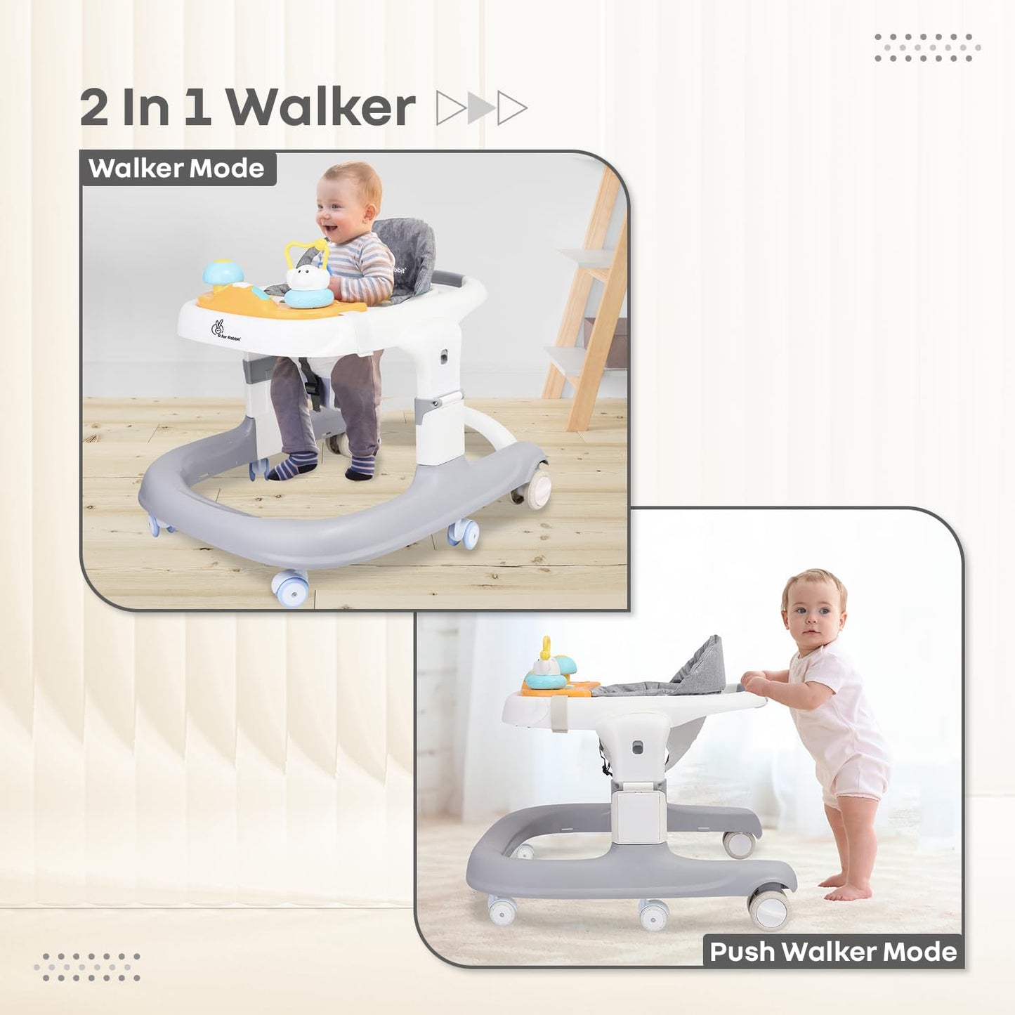 Rovilo Little Feet Sportz Musical Push Baby Walker for Boys & Girls Aged 9–18 Months – Fun Activity Walker