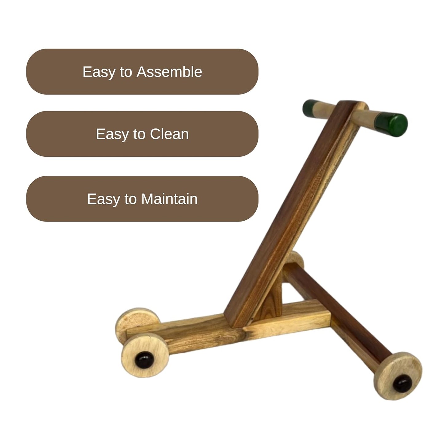 Klevina Wooden Baby Walker | Eco-Friendly, Safe & Stable Infant Walker