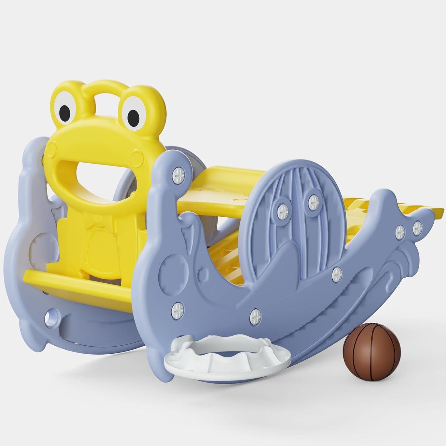 Lazello 3-in-1 Modern Slide, Rocker & Basketball Set for Kids | Safe & Sturdy Playset for Toddlers & Children