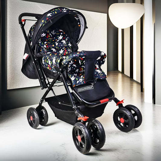 Pebblenest Jumbo Baby Stroller Pram for 0–3 Years with 5-Point Safety Harness System